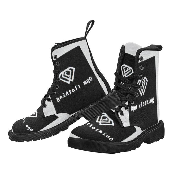 Women's Lace Up OPM BLACK INSIGNIA Canvas Boots - OPM Clothing