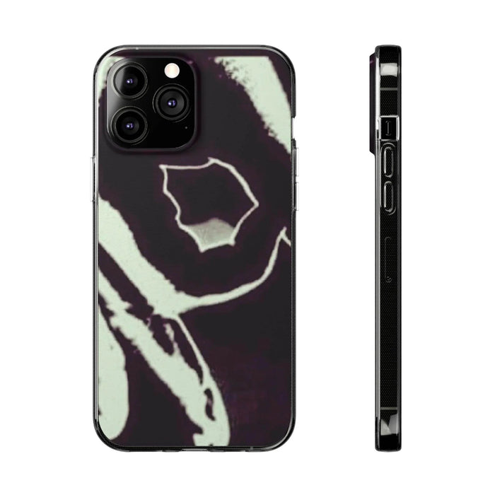 Abstract black and white graphic design soft phone case, urban streetwear accessory