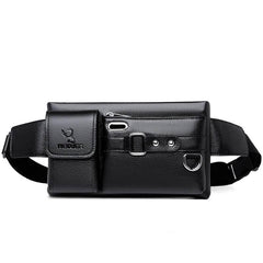 OPM Men's Sports Waist Bag Multi Functional Outdoor Waist Bag PU Messenger Bag Riding Waist Bag - OPM Clothing