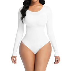 OP LADY Bodysuit Body Hugging Body Lifting Body Shaping Women's Bodysuit Long Sleeve Body Slimming Cloth Body Shaping - OPM Clothing