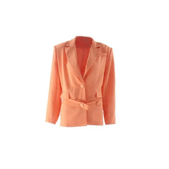 OP LADY Autumn New Niche Design Deep V Shoulder Pad Sexy Belt Shape Body Suit - OPM Clothing