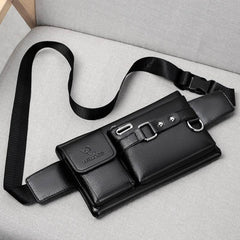 OPM Men's Sports Waist Bag Multi Functional Outdoor Waist Bag PU Messenger Bag Riding Waist Bag - OPM Clothing