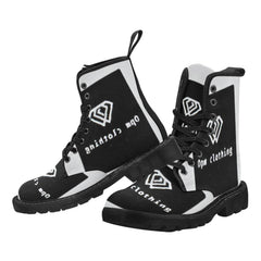 Women's Lace Up OPM BLACK INSIGNIA Canvas Boots - OPM Clothing