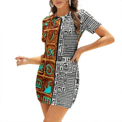 OPM OP LADY White Crew Neck Short Sleeve Dress - OPM Clothing