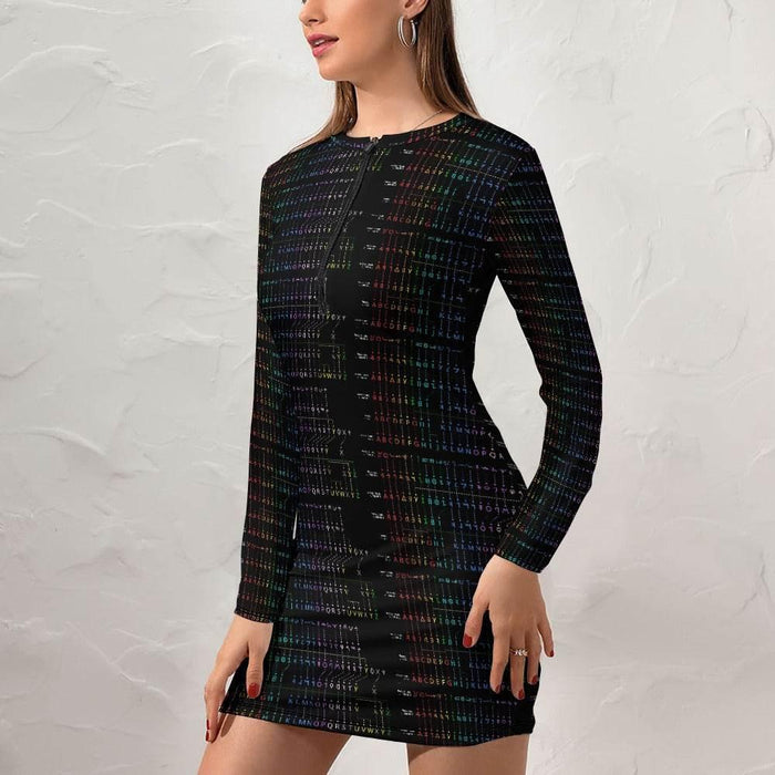Women's OPM HIStory Zipper Long Sleeve Hip Dress - OPM Clothing