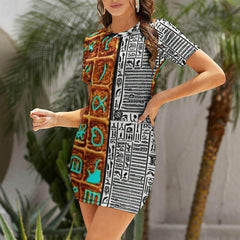 OPM OP LADY White Crew Neck Short Sleeve Dress - OPM Clothing