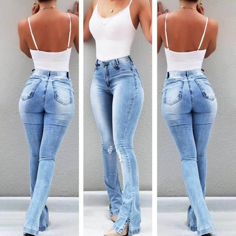 OP LADY Stretch Flare High Waist Jeans Trousers For Women - OPM Clothing