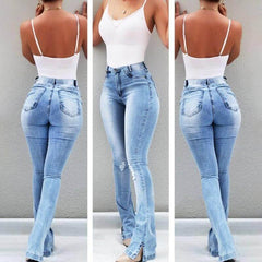 OP LADY Stretch Flare High Waist Jeans Trousers For Women - OPM Clothing