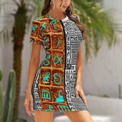 OPM OP LADY White Crew Neck Short Sleeve Dress - OPM Clothing