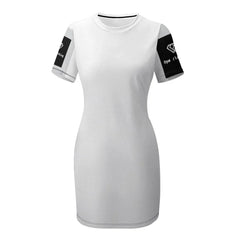 OPM OP LADY White Crew Neck Short Sleeve Dress - OPM Clothing