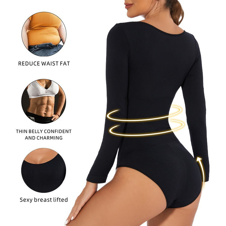 OP LADY Bodysuit Body Hugging Body Lifting Body Shaping Women's Bodysuit Long Sleeve Body Slimming Cloth Body Shaping