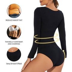 OP LADY Bodysuit Body Hugging Body Lifting Body Shaping Women's Bodysuit Long Sleeve Body Slimming Cloth Body Shaping - OPM Clothing