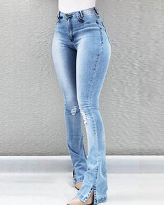 OP LADY Stretch Flare High Waist Jeans Trousers For Women - OPM Clothing