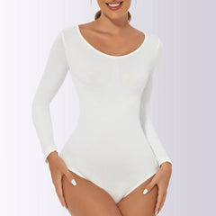 OP LADY Bodysuit Body Hugging Body Lifting Body Shaping Women's Bodysuit Long Sleeve Body Slimming Cloth Body Shaping - OPM Clothing