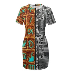 OPM OP LADY White Crew Neck Short Sleeve Dress - OPM Clothing