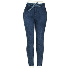 OP LADY High Waist Jeans Women Streetwear Bandage Denim Plus Size Jeans Femme Pencil Pants Skinny Jeans - OPM Clothing