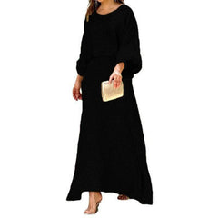 OPM Women's Summer New Loose Printed Long Sleeve Top High Waist Half Body Plus Size Long Skirt Suit - OPM Clothing