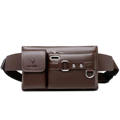 OPM Men's Sports Waist Bag Multi Functional Outdoor Waist Bag PU Messenger Bag Riding Waist Bag - OPM Clothing
