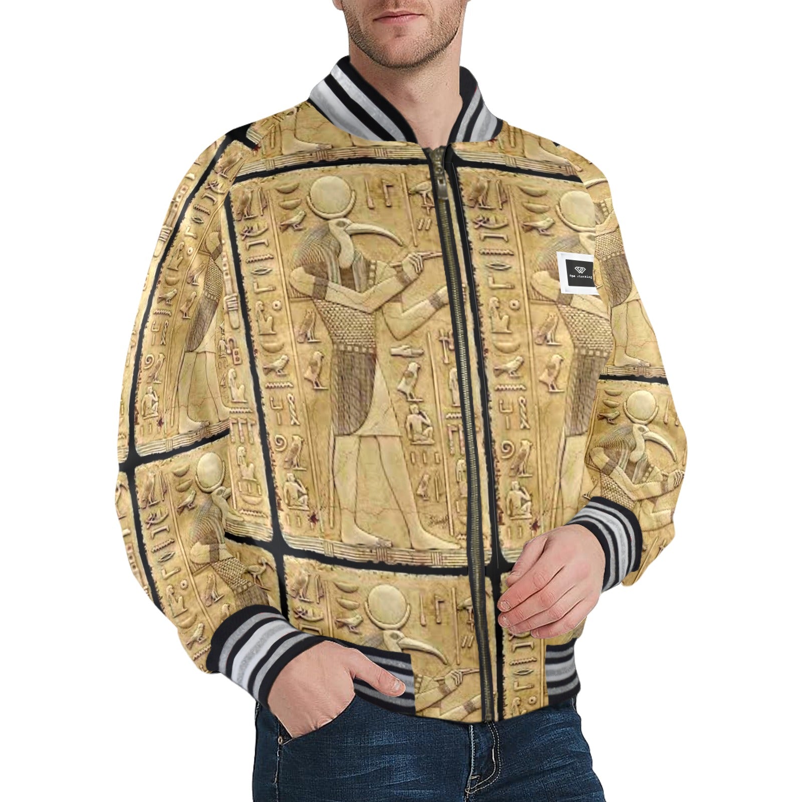 New Men's OPM Striped Trim Bomber Jacket- OPM Clothing