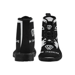 Women's Lace Up OPM BLACK INSIGNIA Canvas Boots - OPM Clothing