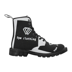 Women's Lace Up OPM BLACK INSIGNIA Canvas Boots - OPM Clothing