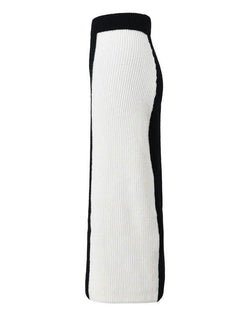 OP LADY Two Pieces Suit Half-body Skirt Black Knitting Sweater Big Size Turtleneck Women Fashion Autumn Winter - OPM Clothing