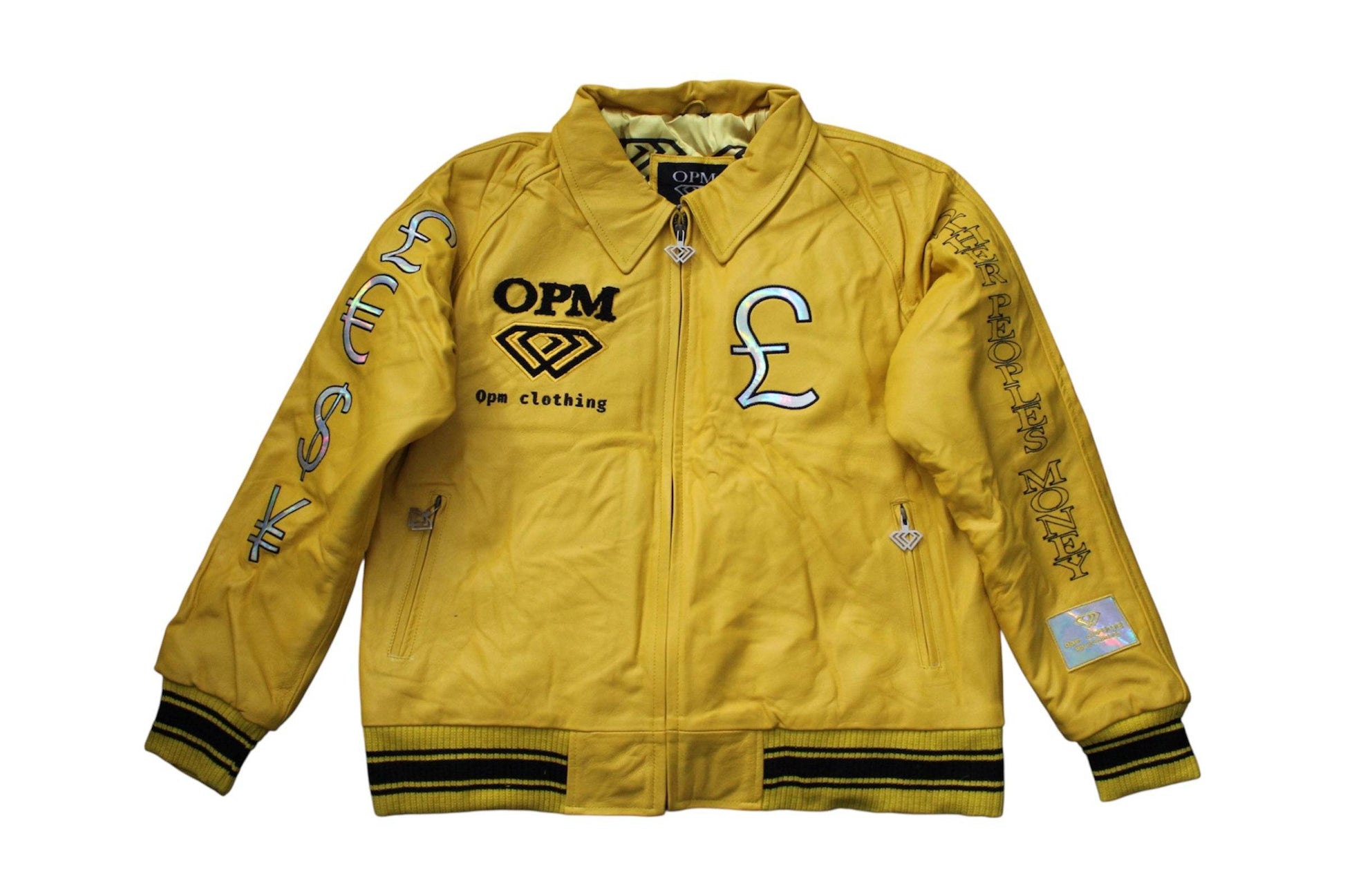 OPM YELLOW MONEY MAKER HOLOGRAPHIC JACKET - OPM Clothing
