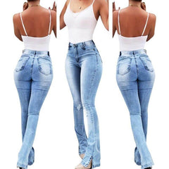 OP LADY Stretch Flare High Waist Jeans Trousers For Women - OPM Clothing