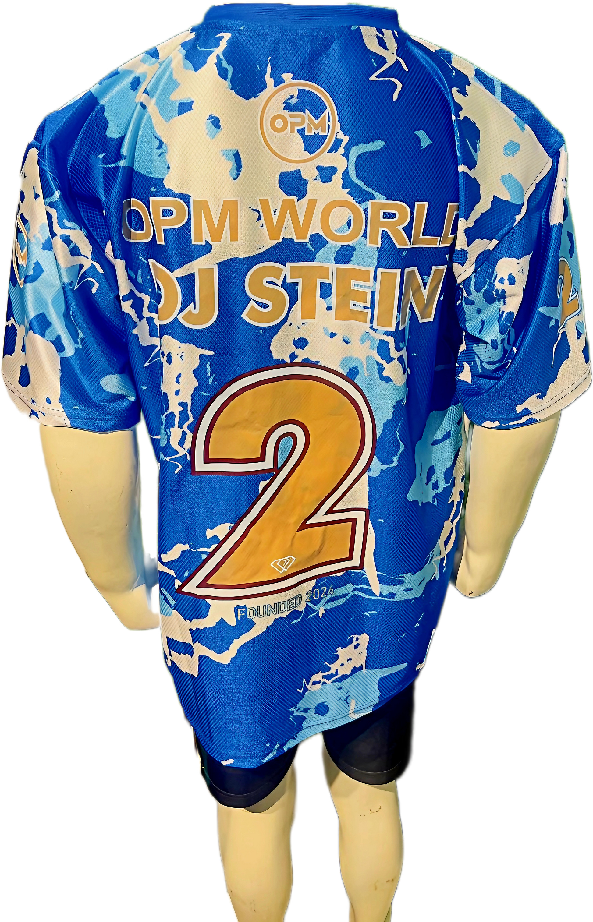 Back view of professional football kit showing sublimation print and athletic 