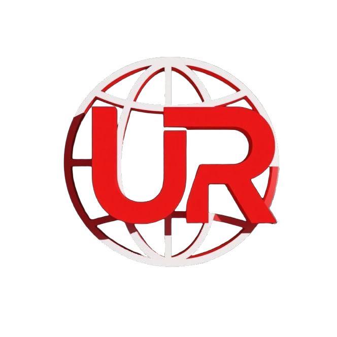 Red 'UR' logo with a globe design on a white background