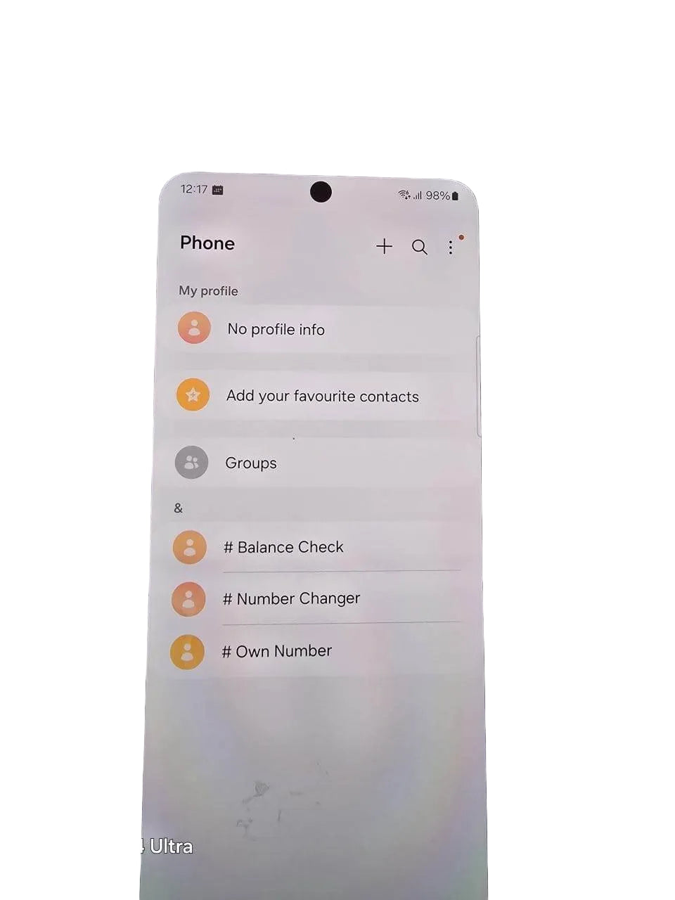 OPM S25  ULTRA phone screen 