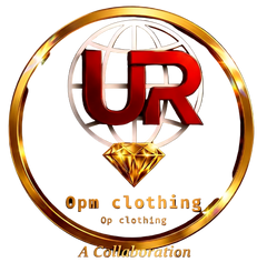 Logo of OPM Clothing with a gold ring and diamond on a black background