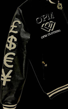OPM BLACK (UNIVERSITY OF CRIME) VARSITY JACKET - OPM Clothing