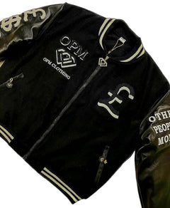 OPM BLACK (UNIVERSITY OF CRIME) VARSITY JACKET - OPM Clothing