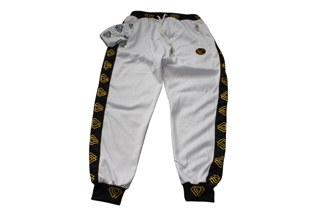 OPM WHITE HOODED DIAMOND BORDER VARSITY SET