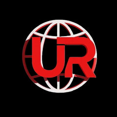 Red 'UR' logo with a globe design on a white background