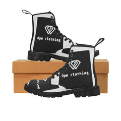 Women's Lace Up OPM BLACK INSIGNIA Canvas Boots - OPM Clothing