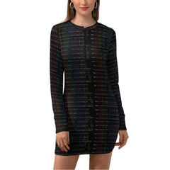 Women's OPM HIStory Zipper Long Sleeve Hip Dress - OPM Clothing