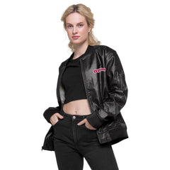PINK OPM Leather Bomber Jacket - OPM Clothing