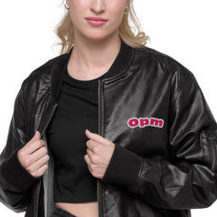 PINK OPM Leather Bomber Jacket - OPM Clothing