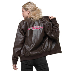 PINK OPM Leather Bomber Jacket - OPM Clothing