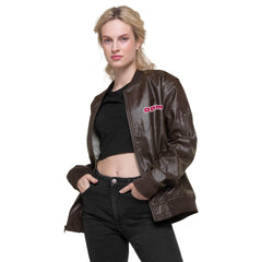 PINK OPM Leather Bomber Jacket - OPM Clothing