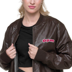 PINK OPM Leather Bomber Jacket - OPM Clothing