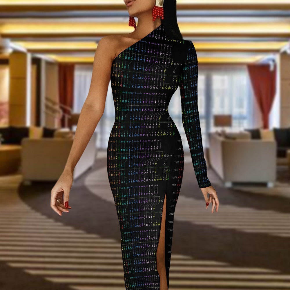 Half Sleeve Slit Dress-OPM Clothing