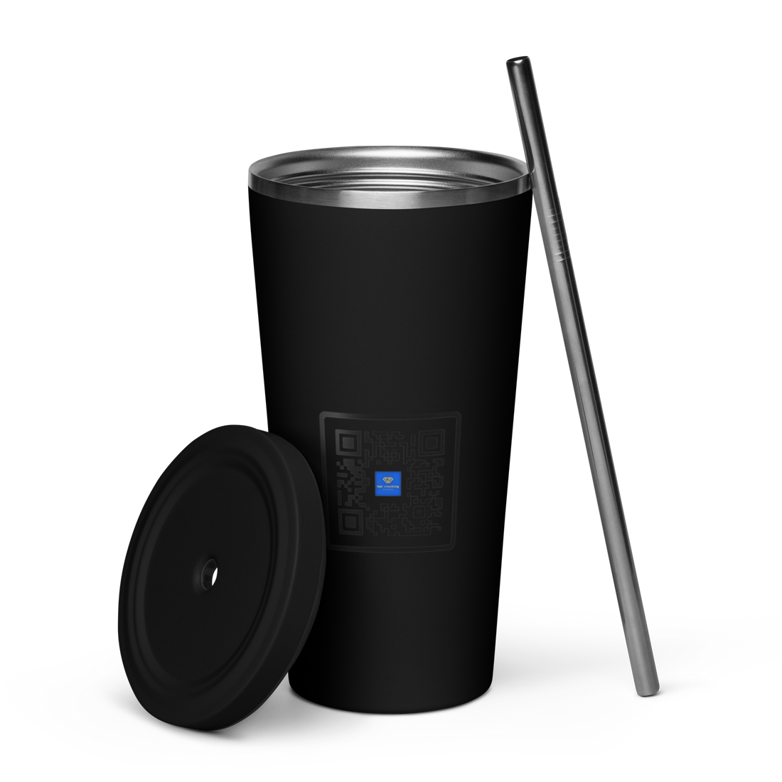 OPM QR Insulated tumbler with a straw