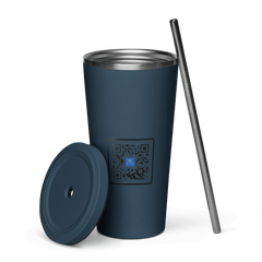 OPM QR Insulated tumbler with a straw - OPM Clothing