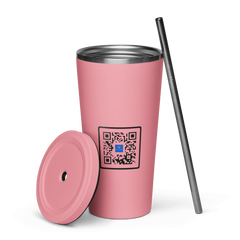 OPM QR Insulated tumbler with a straw - OPM Clothing