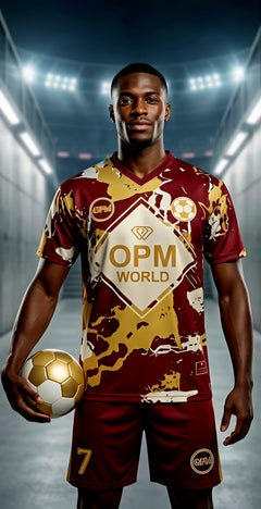 The Elite: OPM World Football Jersey, Burgundy and Gold