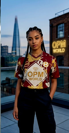 The Elite: OPM World Football Jersey, Burgundy and Gold