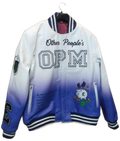 Gradient jacket with 'Other People's OPM' text on a white background